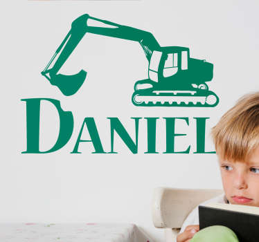 Personoitava kaivinkone seinätarra