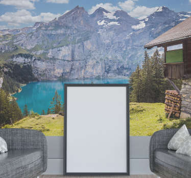 Vuoristomaisema valokuva seinätarra