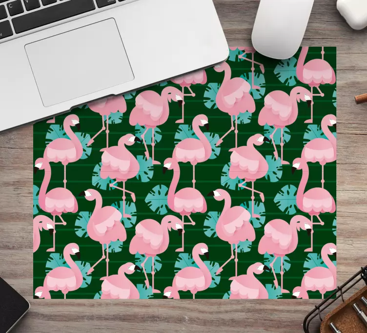 Flamingo-tropiikissa kuvio hiirimatto - Tenstickers