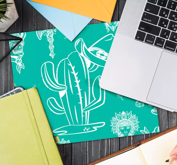 Upea kaktus ja hattu länsimainen hiirimatto - Tenstickers