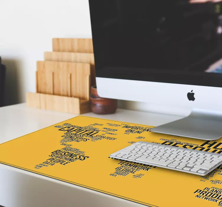 Hieno keltainen maailmankartta hiirimatto - Tenstickers