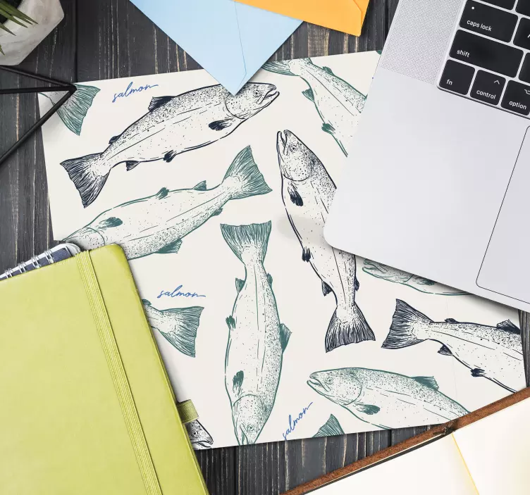 Hieno lohi kalat kuvio hiirimatto - Tenstickers