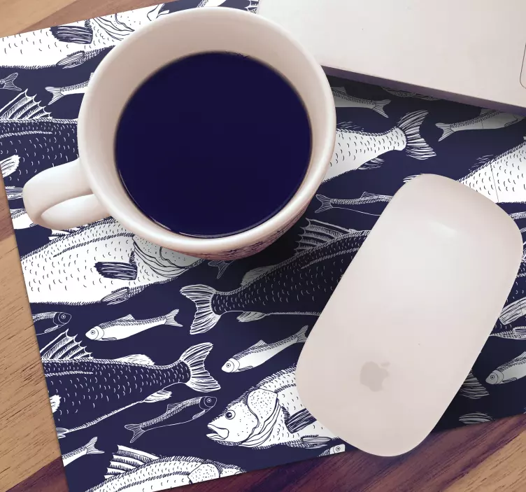 Hieno meren alla kalojen kuvio hiirimatto - Tenstickers