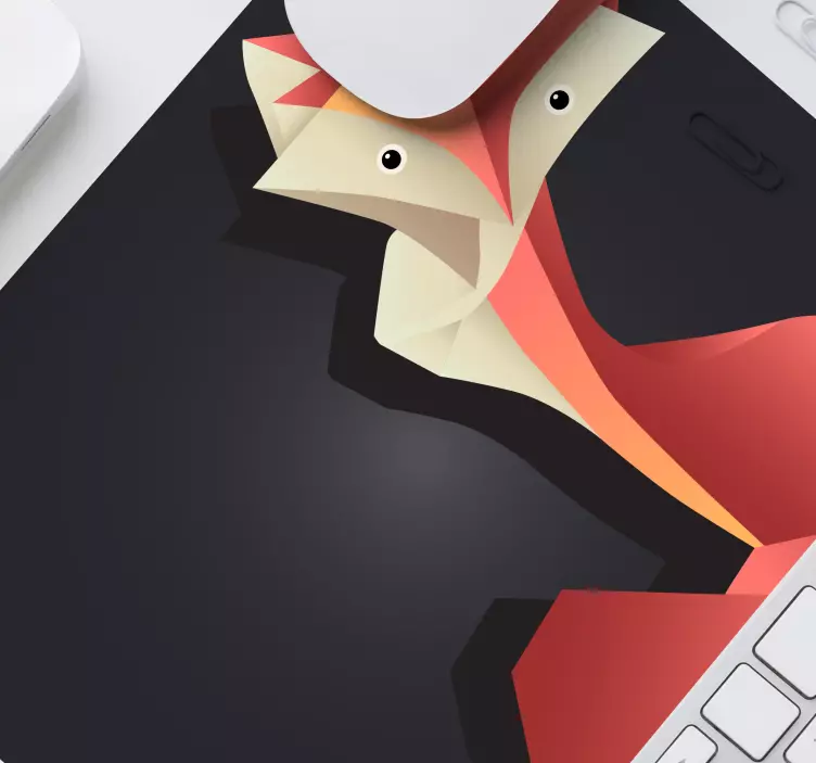 Origami oranssi kettu hiirimatto - Tenstickers