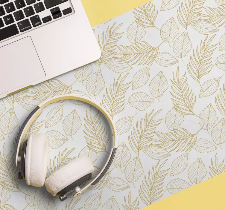 Palmujen lehdet beige Alkuperäinen hiirimatto - Tenstickers