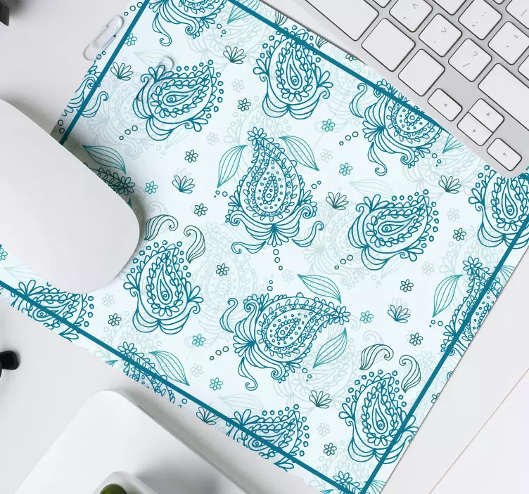 Tyylikäs kukka-aihe kuvio hiirimatto - Tenstickers