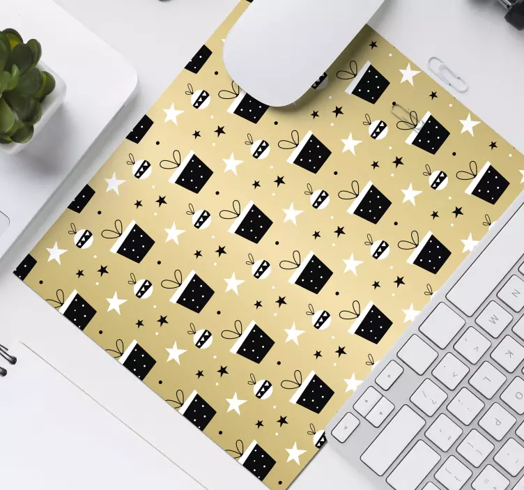 Tyylikäs lahjapaketti kuvio joulu hiirimatto - Tenstickers