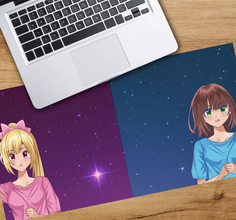 Vaaleanpunaisia ja sinisiä merkkejä anime hiirimatto - Tenstickers