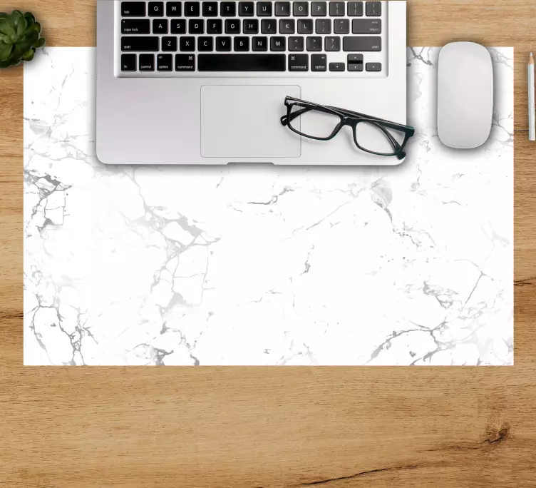 Valkoinen marmori kuvio hiirimatto - Tenstickers