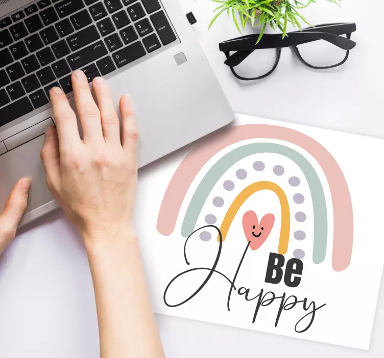 Värikäs sateenkaaren viesti alkuperäinen hiirimatto - Tenstickers