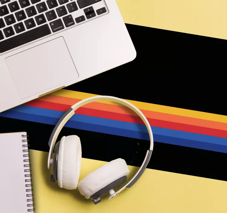 Vintage-väriset raidat kuvio hiirimatto - Tenstickers