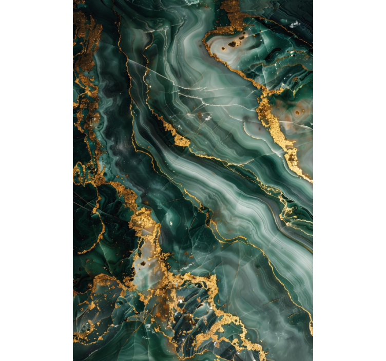 Ylellinen vihreä marmorijäljitelmä kylpyhuoneen rullaverho - Tenstickers