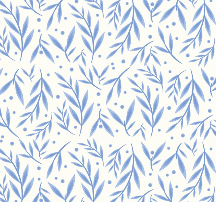 Sininen ja valkoinen kuvio kylpyhuoneen rullaverho - Tenstickers