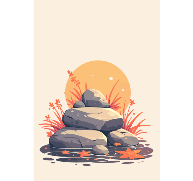 Kiviä veden päällä kylpyhuoneen rullaverho - Tenstickers