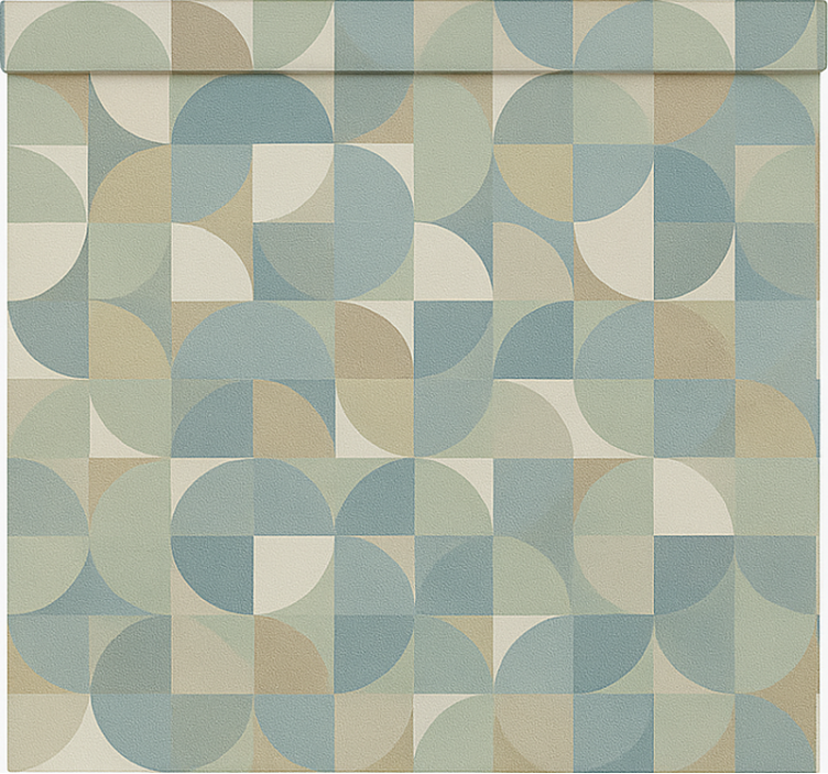 Vihreät abstraktit muodot moderni rullaverho - Tenstickers