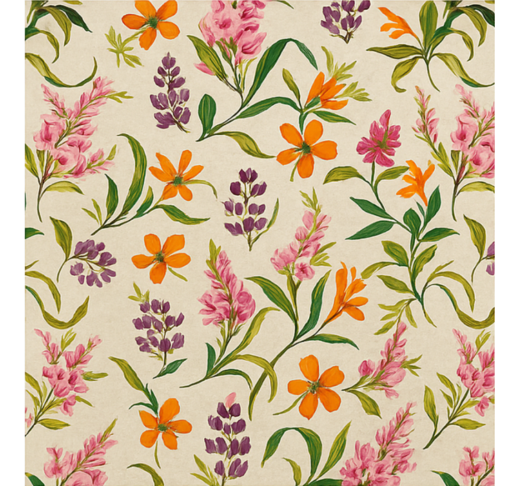 Rehevä kukkakuvio olohuoneen rullaverho - Tenstickers