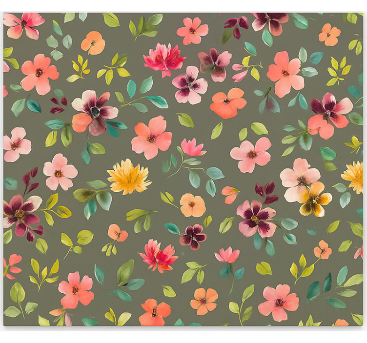 Eloisia vesivärikukkia rullaverho keittiöön - Tenstickers