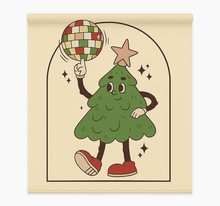 Groovy diskopuu olohuoneen rullaverho - Tenstickers