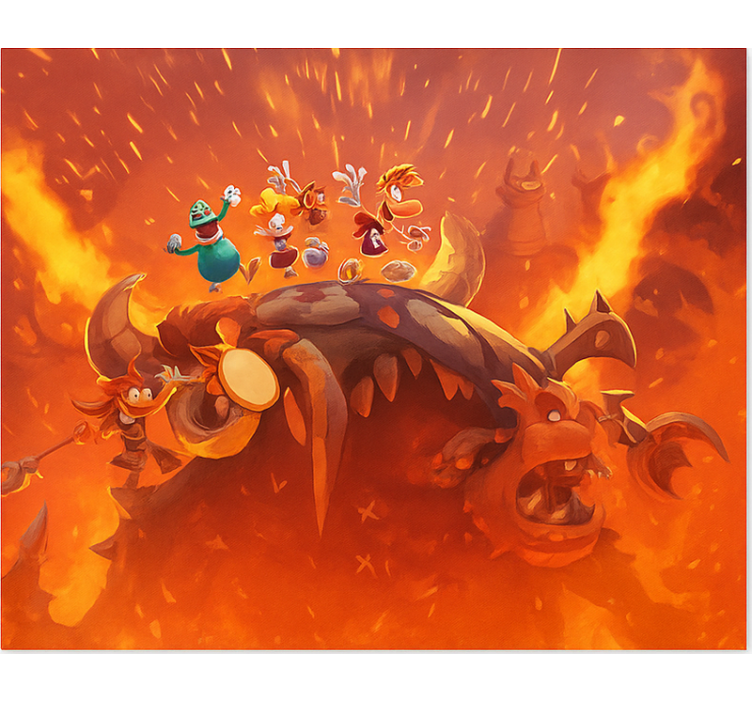 Tulinen voitto hirviöstä nörtti-tyylinen rullaverho - Tenstickers