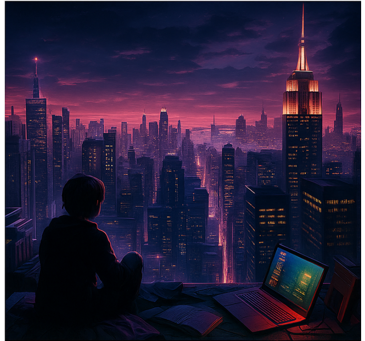 Futuristinen taivaskuvaaja pelaajanäkymä tyylinen rullaverho - Tenstickers