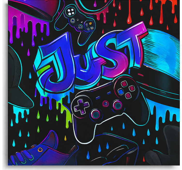 3d-peliohjain nörtti-tyylinen rullaverho - Tenstickers