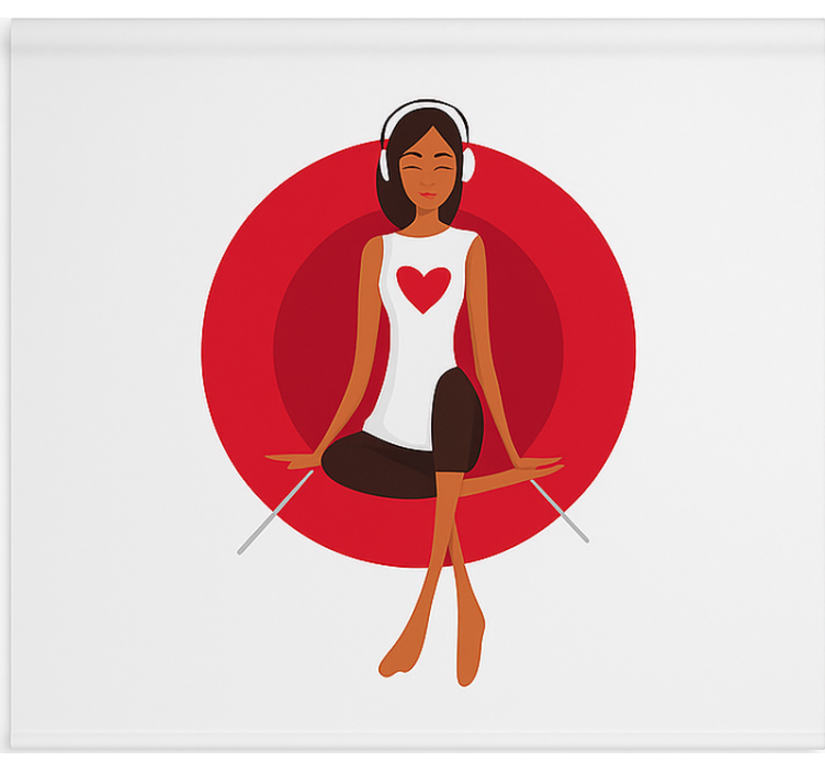 Tyttö kuuntelee musiikkia teini-ikäisen rullaverho - Tenstickers