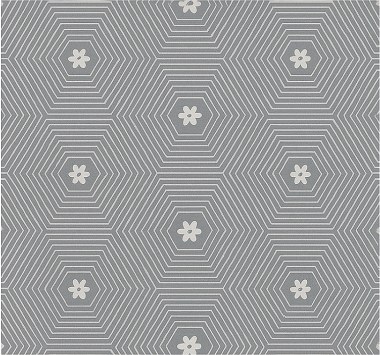 Harmaa kuusikulmio geometrinen teini-ikäisen rullaverho - Tenstickers