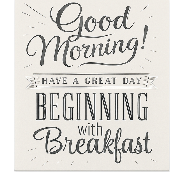 Hyvää huomenta aamiainen ruokasalin rullaverho - Tenstickers