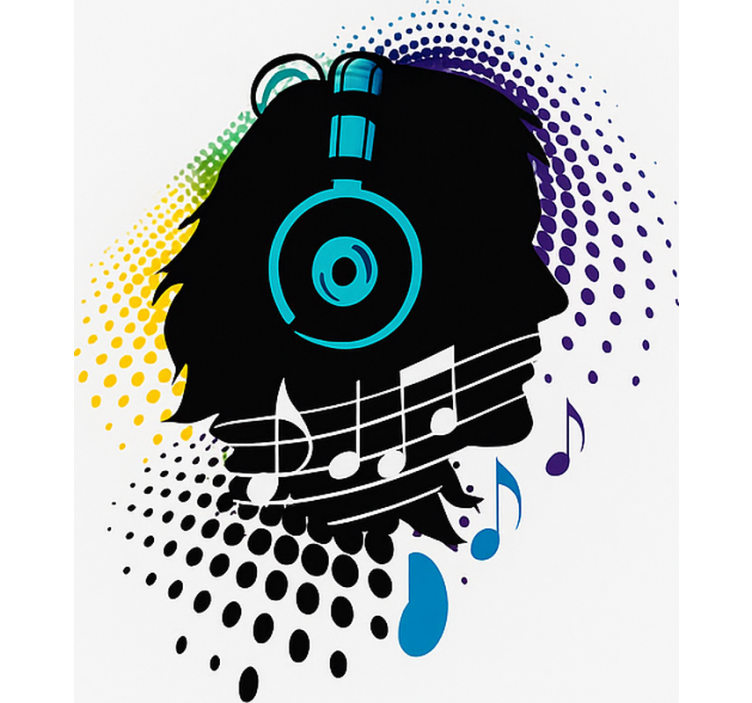 Musiikkipää teini-ikäisen rullaverho - Tenstickers