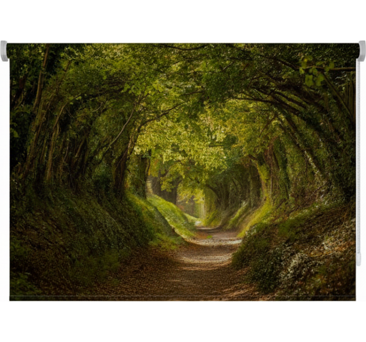 Englantilainen vihreä polku puukuviollinen rullaverho - Tenstickers