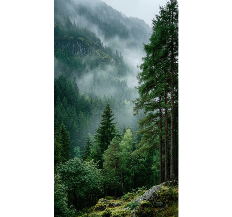 Tunnelmallinen puukuviollinen rullaverho - Tenstickers