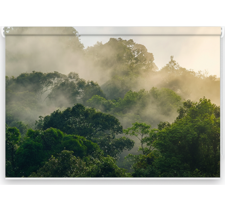 Vihreä viidakon katto puukuviollinen rullaverho - Tenstickers