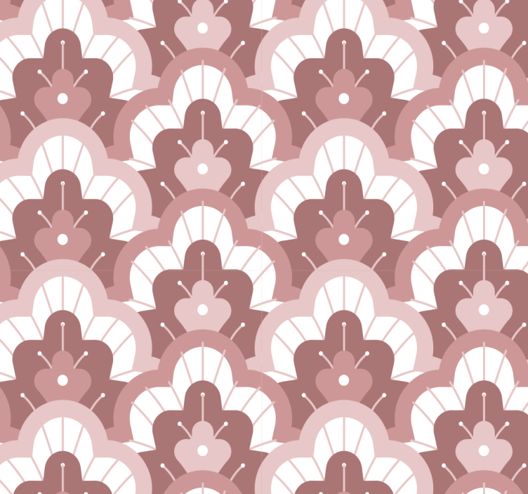 Vintage vaaleanpunainen tapetti ruokasalin rullaverho - Tenstickers