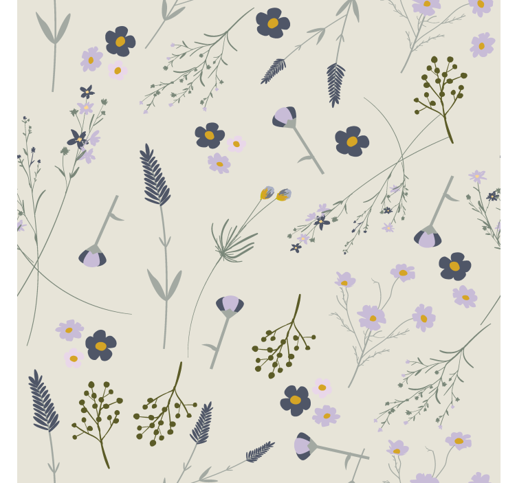 Purple wildflower floral rullaverho keittiöön - Tenstickers