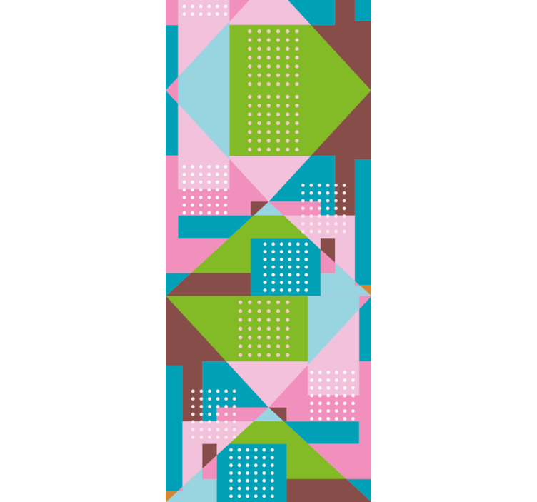 Pastelligeometrinenkuvio ruokasalin rullaverho - Tenstickers