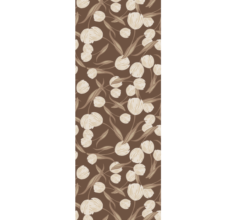 Elegantti beige tulppaanikuvio ruokasalin rullaverho - Tenstickers