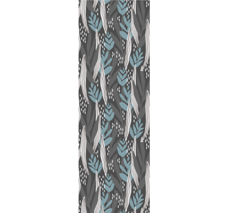 Kukallinen harmaa akvarelli ruokasalin rullaverho - Tenstickers