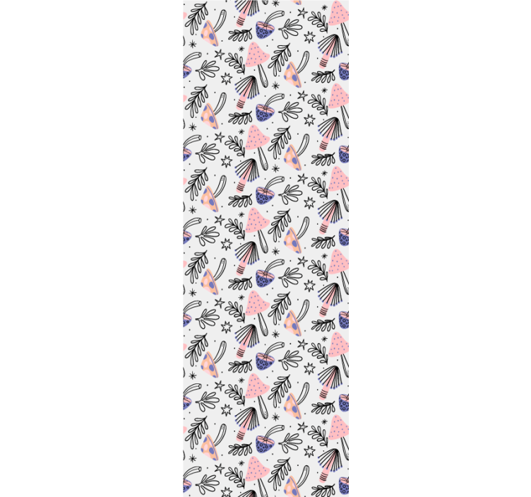 Klassiset sienet ja kukat ruokasalin rullaverho - Tenstickers