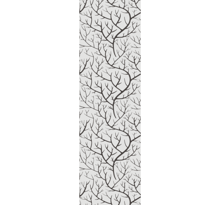 Hennot harmaat oksat ja linnut ruokasalin rullaverho - Tenstickers