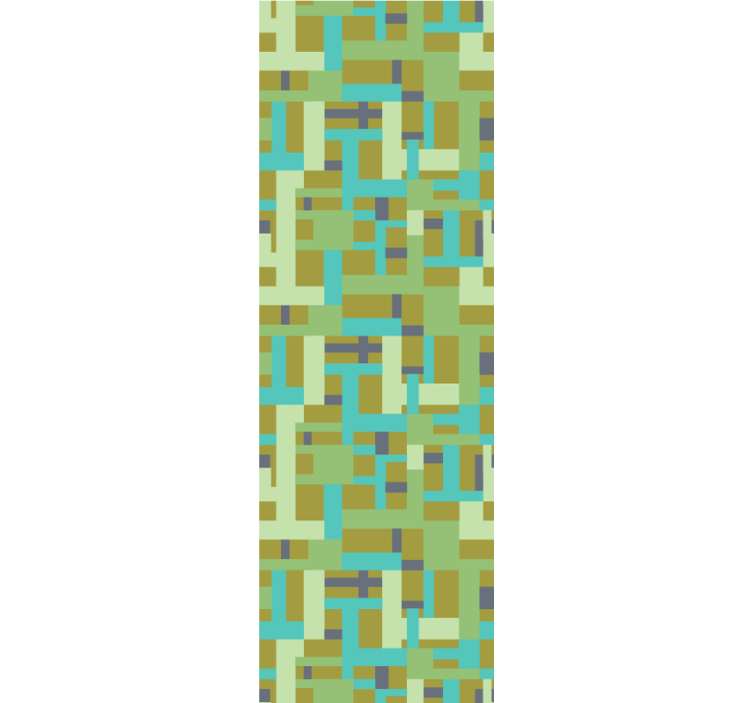 Värikäs retro suorakulmio-kuvio ruokasalin rullaverho - Tenstickers