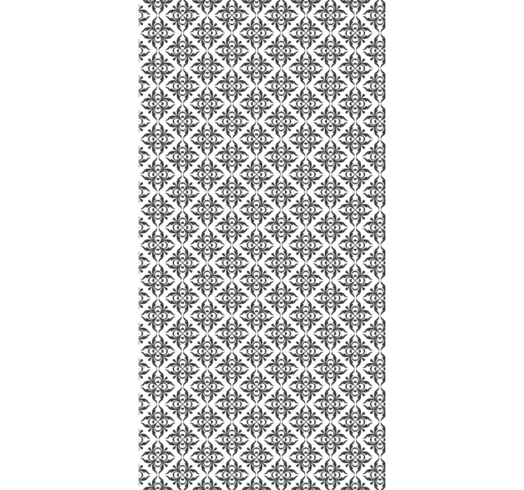 Elegantti musta kukkakuosi toimiston rullaverho - Tenstickers