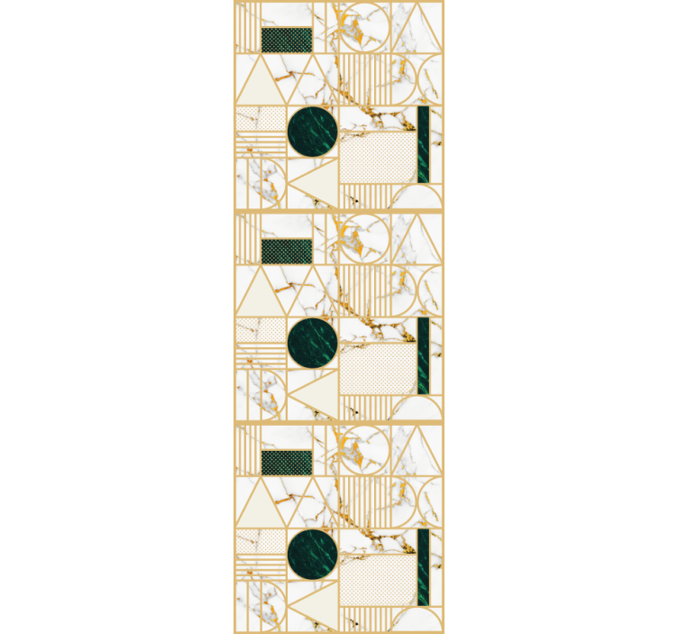 Valkoinen marmorigeometrinen toimiston rullaverho - Tenstickers