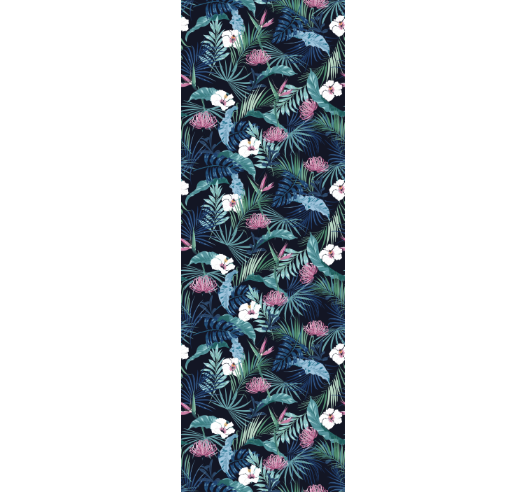 Eksoottiset kasvit ja lehdet toimiston rullaverho - Tenstickers