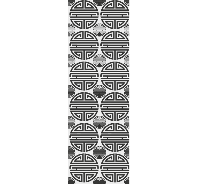 Moderni rullaverho aasialaisella geometrisella kuviolla - Tenstickers