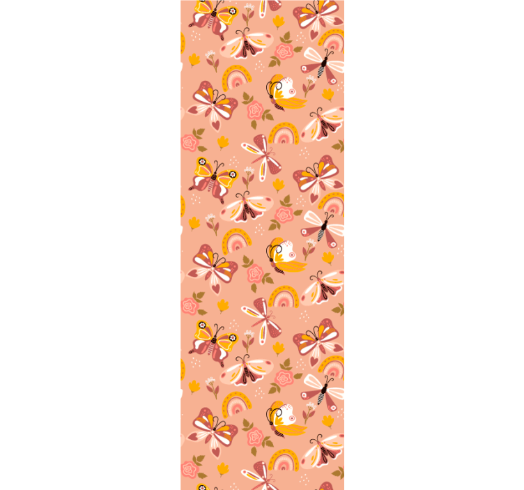 Moderni rullaverho perhoset ja sateenkaaret boho-kuvioilla - Tenstickers