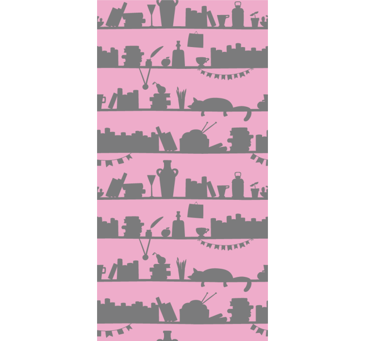 Moderni rullaverho pinkkiharmaa kirjahylly - Tenstickers