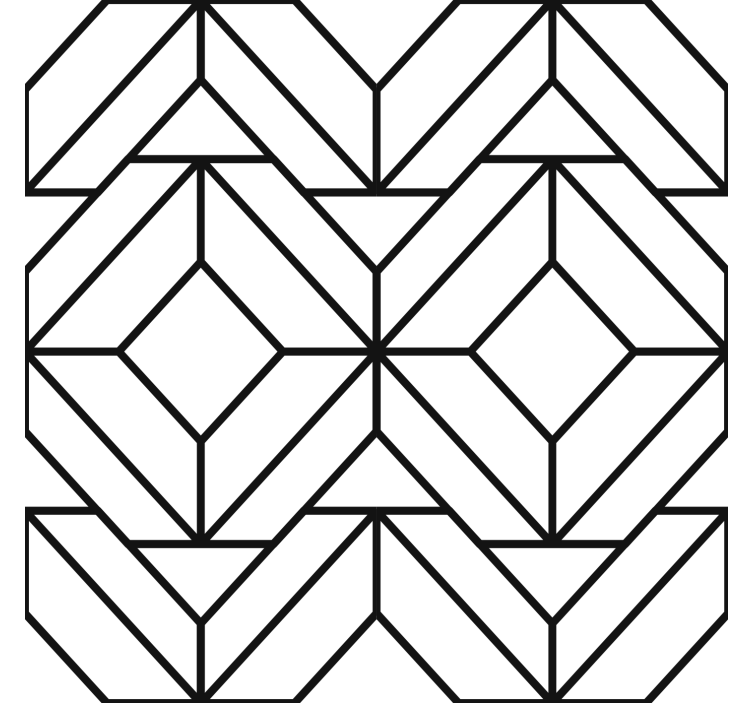 Moderni rullaverho mustavalkoinen geometrinen kuvio - Tenstickers