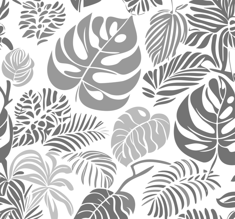 Harmaa rullaverho monstera-lehtikuvioilla - Tenstickers