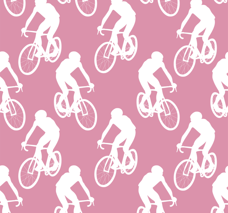 Vaaleanpunainen rullaverho pyöräilijöiden kuvioilla - Tenstickers
