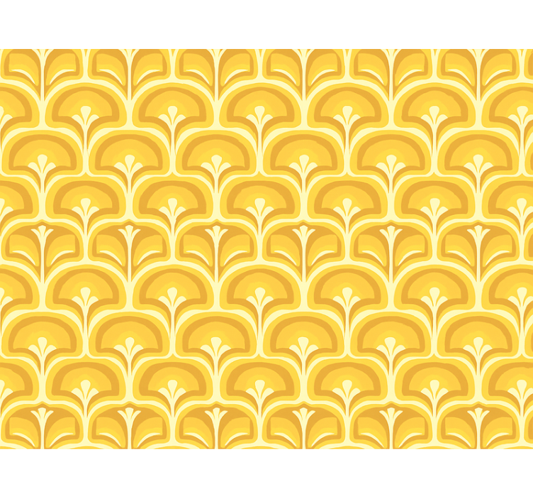 Retro 70-luvun keltaiset kuviot rullaverho - Tenstickers